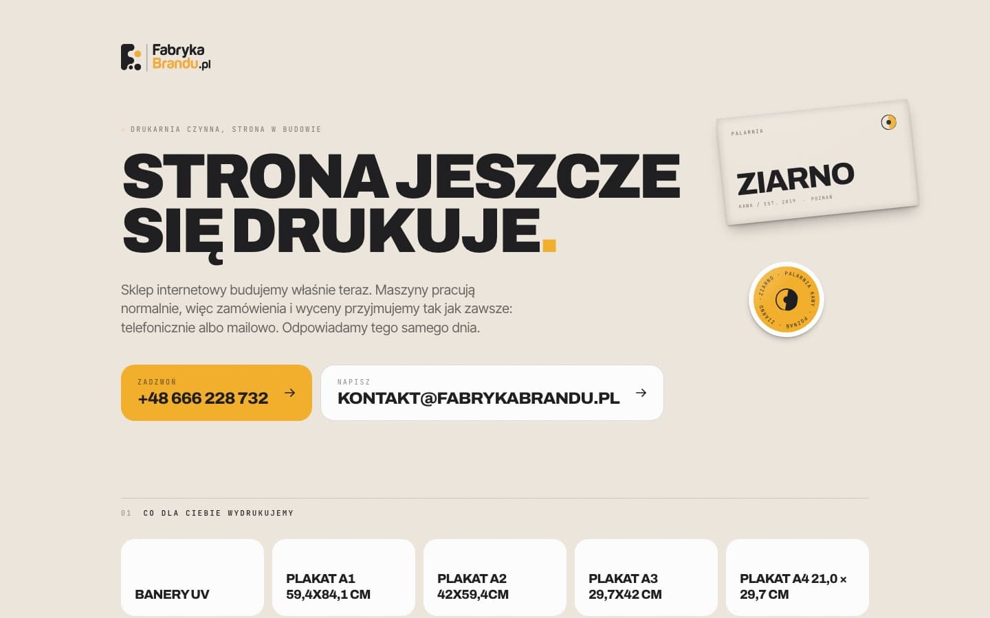 Strona Fabryka Brandu, drukarnia w Tomicach