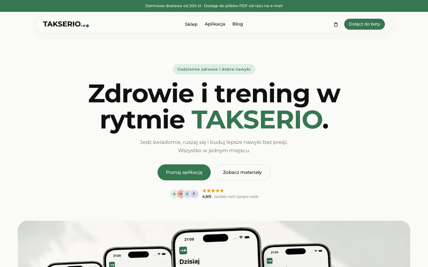 Sklep TakSerio, materiały cyfrowe i zapowiedź aplikacji